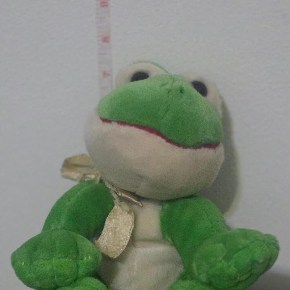 Green frog plush toy with white belly #kidcore #kidcore